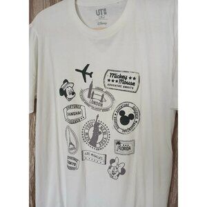 Uniqlo × Disney Mickey Mouse Adventure T Shirt Mens XL White Cotton Short Sleeve